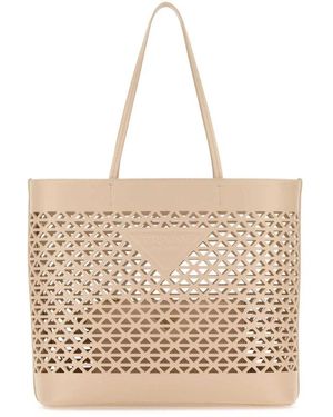 Prada Lasergeschnittene Leder-Tote - Natur
