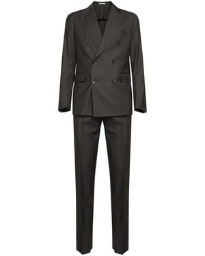 Tagliatore Double Breasted Suits - Black