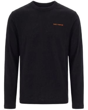 Daily Paper Tops ,Zwart ,Katoen Slub Longsleeve T-Shirt - Blauw