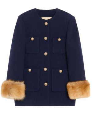 Valentino Garavani Single-Breasted Coats - Azul