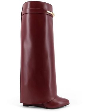 Givenchy Schoenen ,Paars ,Leer Puntige Neus Sleehak Hoge Laarzen - Rood