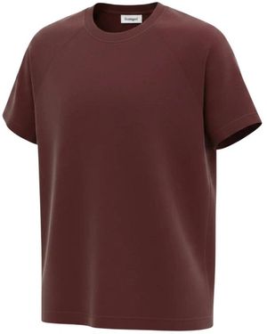 Sunspel Tops ,Bruin ,Katoen Relaxed Fit Heavyweight T-Shirt - Paars