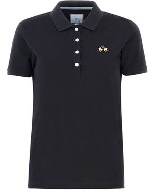 La Martina Klassisches Poloshirt Aus Weicher Stretch-Baumwolle - Schwarz