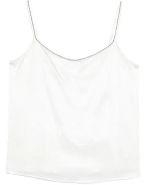 Panicale Tops ,Wit ,Ronde Hals Mouwloze Top