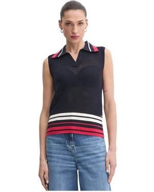 Liu Jo V-Hals Gebreide Vest - Blauw