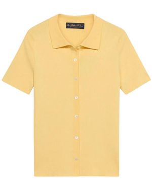 Brooks Brothers Polo-Strickjacke Mit Rippenmuster - Gelb