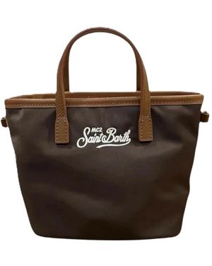 MC2 Saint Barth Tassen ,Bruin ,Nylon City Bag Mini Nylon - Zwart
