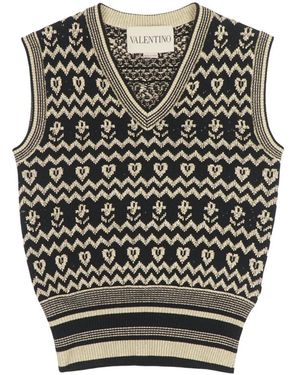Valentino V-Neck Knitwear - Black