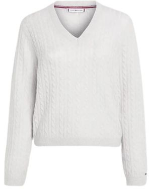 Tommy Hilfiger V-Neck Knitwear - Bianco