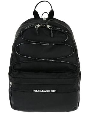 Versace Schwarzer Nylon-Rucksack Mit Logodetail