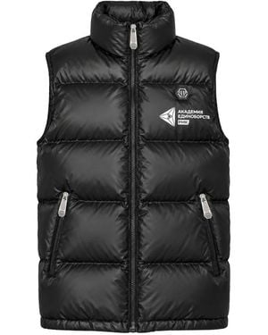Philipp Plein Jassen ,Zwart ,Mouwloze Korte Vest Mma