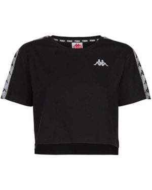Kappa Reflektierendes Daisy Cropped T-Shirt Schwarz