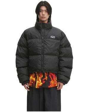 Vetements Jassen ,Zwart ,Polyester Logo Puffer Jacket