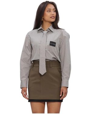 Haute L'Amitié Overhemden Blouses Chess Tie Shirt - Bruin
