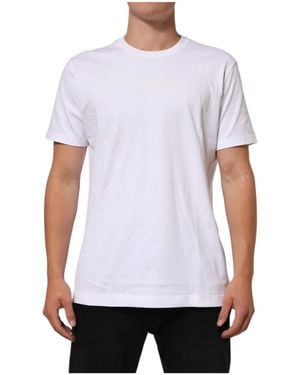 Dolce & Gabbana Weiße Baumwoll-Crew-Neck-T-Shirt