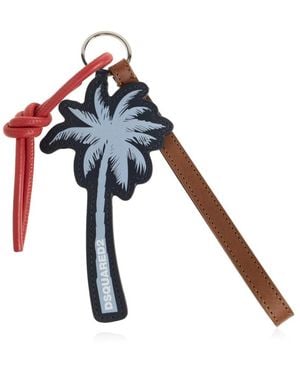 DSquared² Accessoires ,Veelkleurig ,Leer Logo Pendant - Blauw