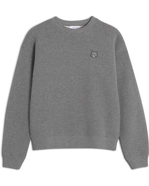 Maison Kitsuné Sweatshirt Van Geborsteld Fleece - Grijs