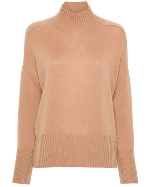 Allude Mockneck sweater 5gg flat knit - Neutro