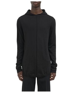 Rick Owens Hoodies & Sweatvesten ,Zwart ,Maglia Oversized Ls Hoodie