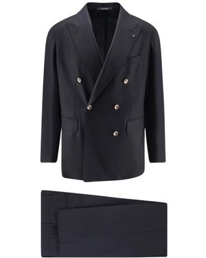 Tagliatore Kostuums ,Zwart ,Double Breasted Suits - Blauw
