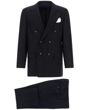 Kiton Double Breasted Suits - Negro