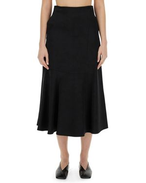 Jil Sander Flared Skirt - Black