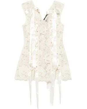 Simone Rocha Unraveling Ribbon Portrait Top - Weiß