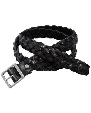 Bitte Kai Rand Accessoires ,Zwart ,Leer Gevlochten Leren Riem