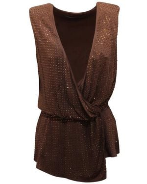 EMMA & GAIA Sleeveless Tops - Brown