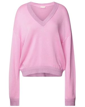 Liu Jo Langarm V-Ausschnitt Sweatshirt - Pink
