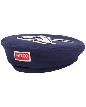 KENZO Accessoires ,Blauw ,Wol K Logo Geborduurde Wollen Baret