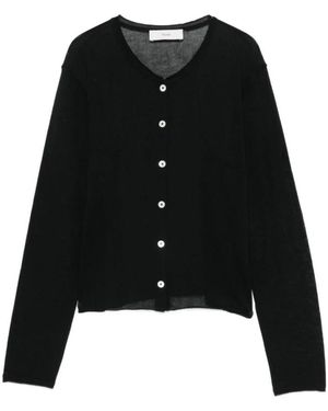DUNST Summer Essential Crewneck Cardigan - Schwarz