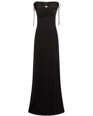 Roberto Cavalli Maxi-Kleid Mit Spiegel-Schlangen-Detail - Schwarz