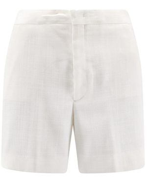 Tagliatore Korte Broeken ,Wit ,Leer Elle Shorts