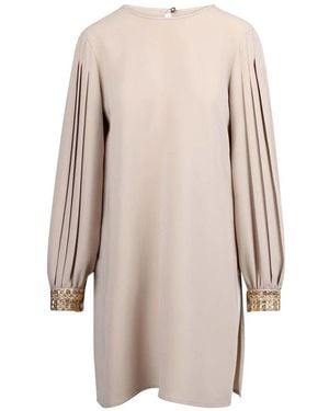 Max Mara Bluse Mit Plissierten Ärmeln - Natur