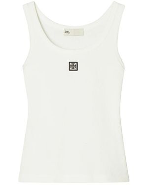 Tory Burch Tops ,Wit ,Cotton Scoop Tank