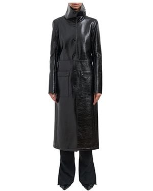 Courreges Heritage Vinyl Trench Coat - Zwart
