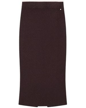 ARMANI EXCHANGE Rokken ,Bruin ,Kasjmier Slim-Fit Midi-Rok Van Viscose En Kasjmier