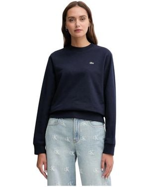 Lacoste Relaxed Fit Fleece Crew Neck Sweatshirt - Blauw