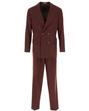 Brunello Cucinelli Double Breasted Suits - Red