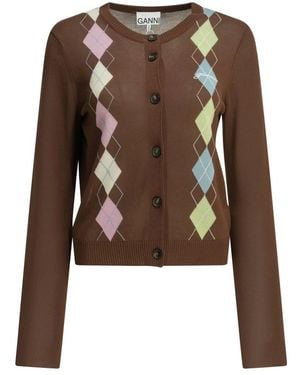 Ganni Truien & Vesten ,Bruin ,Katoen Argyle Vest