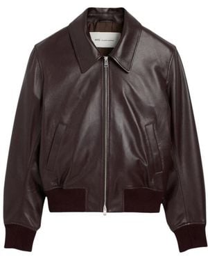 Ami Paris Lammleder Reißverschlussjacke - Braun