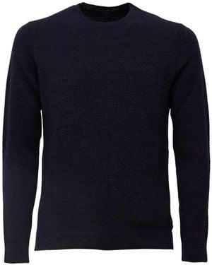 Zanone Ronde Hals Gebreide Kleding - Blauw