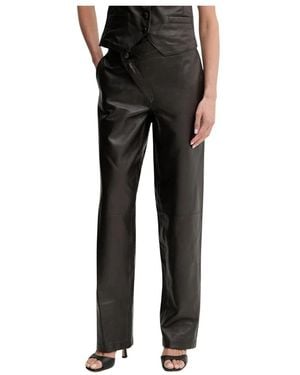 Pinko Leather Trousers - Negro