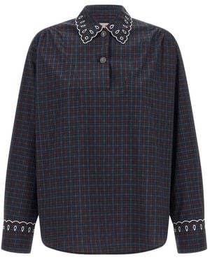 Marni Lange Mouwen Poplin Shirt - Blauw