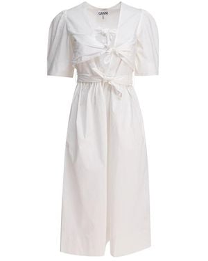 Ganni Midi Dresses - White