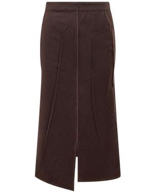 Victoria Beckham Midi Skirts - Brown