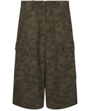 Neo Noir Korte Broeken ,Groen ,Katoen Islana Camou Shorts