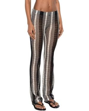 Missoni Broeken ,Zwart ,Katoen Lange Mesh Broek - Bruin