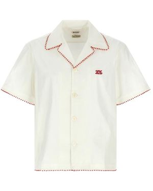 Bode Overhemden ,Wit ,Katoen Redbud Shirt Met Korte Mouwen